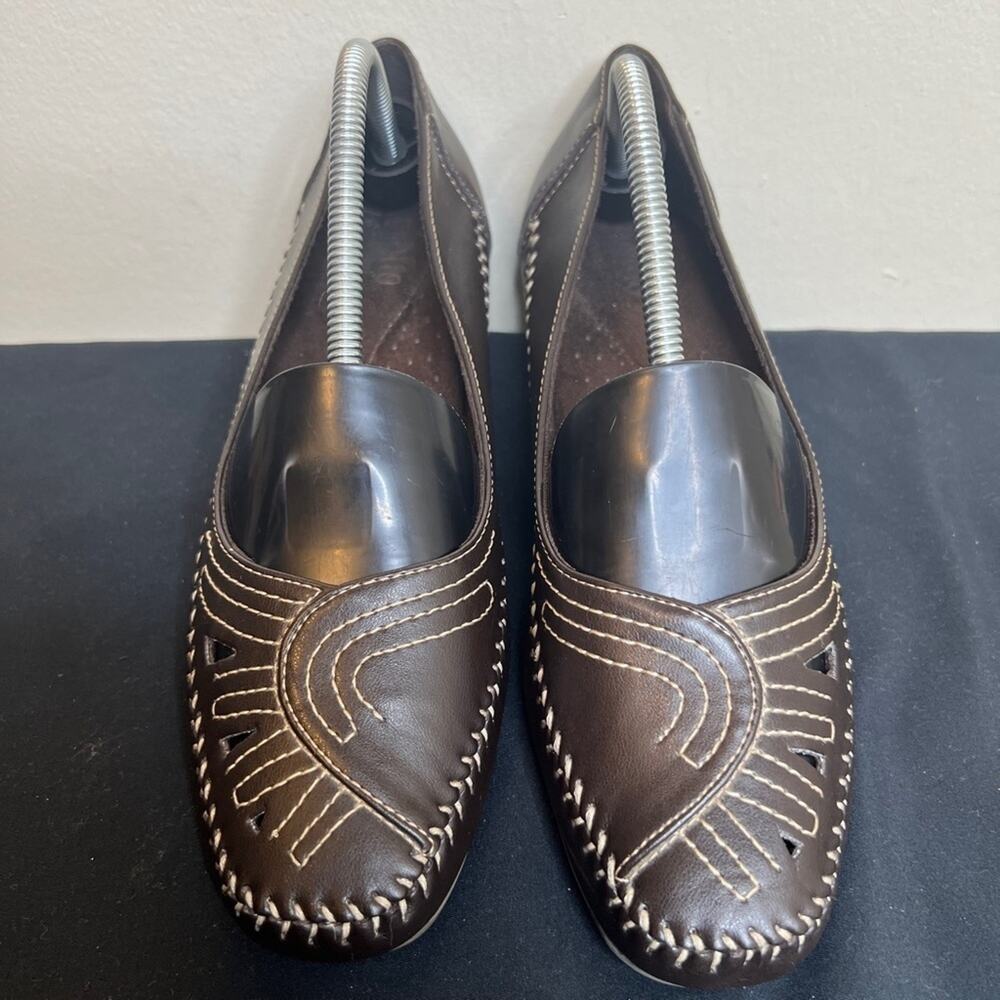Rialto Brown White Patterned Loafer Shoes Women’s 9 Casual Comfort Business